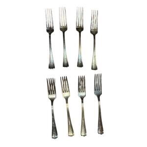 USVA U. S. V. A USA Veterans Forks Silverware Lot of 8 Silver Plated VTG